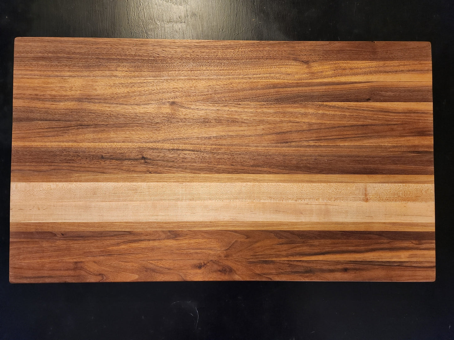 1 Stripe Cutting Board - Black Walnut with Maple and Cherry