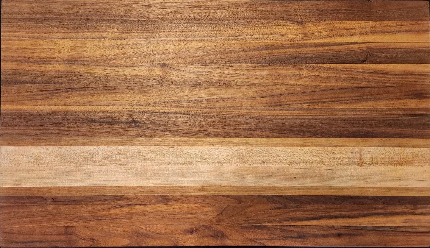 1 Stripe Cutting Board - Black Walnut with Maple and Cherry